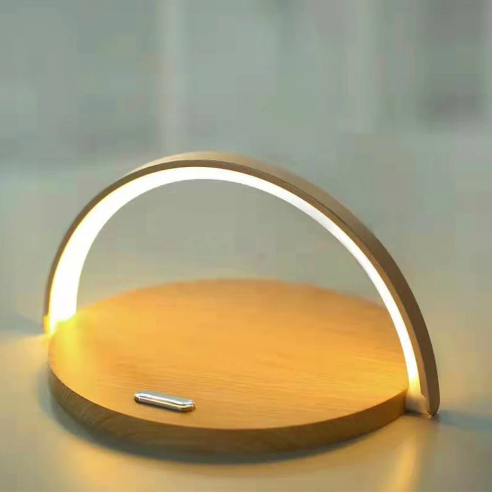 Qi Wireless Charger LED Table Lamp DC5V 10W USB Charging LED Desk Lamp Light Adjustment Table Bedside Lamp with Phone Holder